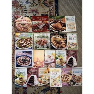 Lot of 19 Pampered Chef Cookbooks MIX of Small,Large & Spiral +9  bonus books